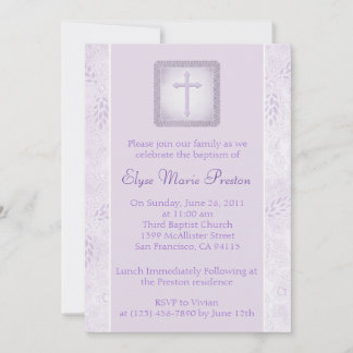 Invitación Bautismo de lavanda/Invitación a la cristiandad