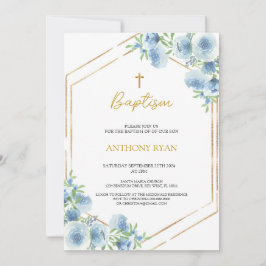 Invitación Bautismo de los niños azules