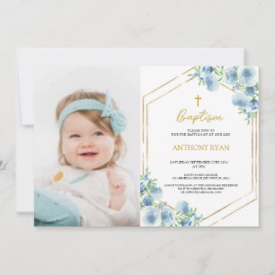 Invitación Bautismo de los niños azules