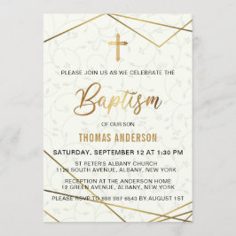 Invitación Bautismo de oro clásico