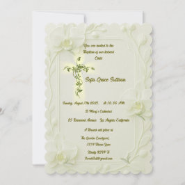 Invitación Bautismo de Orquídea Blanca y Vid