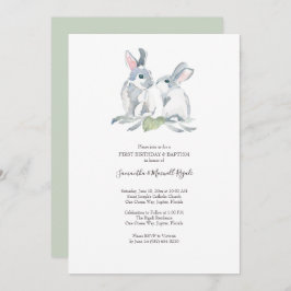 Invitación Bautismo de Pascua y primera fiesta de cumpleaños