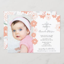 Bautismo de patrón floral de durazno mate Chica