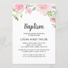 Invitación Bautismo de Rubor Peonies