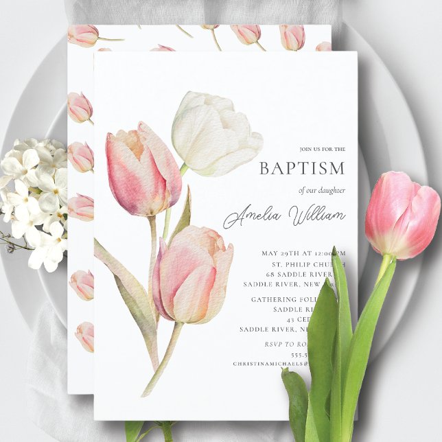Invitación Bautismo de Tulipanes Graceitoso (Subido por el creador)