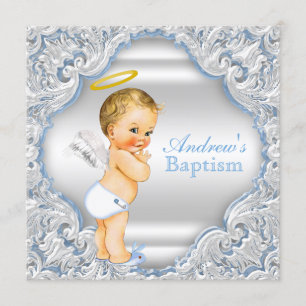 Invitación Bautismo del ángel de los muchachos