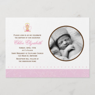 Invitación Bautismo dulce de la foto de la niña
