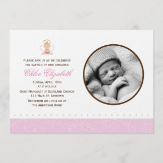 Invitación Bautismo dulce de la foto de la niña