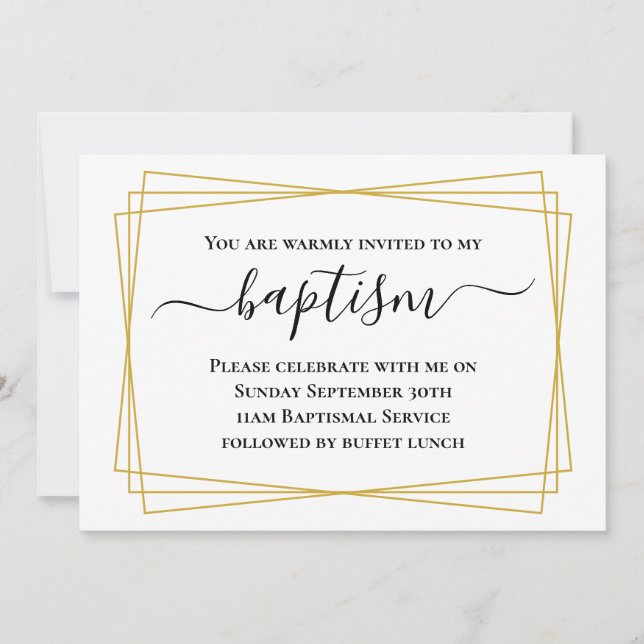 Invitación Bautismo elegante para adultos (Anverso)