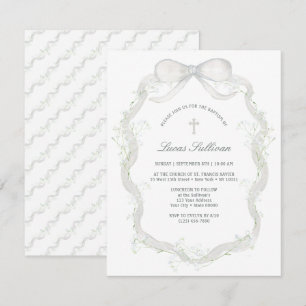 Invitación Bautismo en el aliento de un bebé blanco