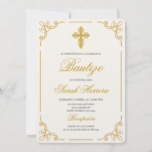 Invitación Bautismo en español para niña