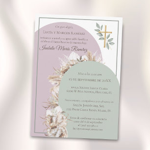 Invitación Bautismo español moderno pampa pasto bautizo