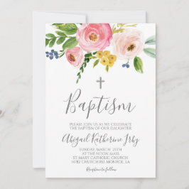 Invitación Bautismo floral