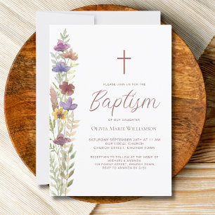 Invitación Bautismo floral