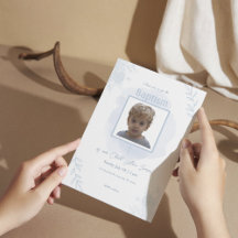 Bautismo Floral Azul - Clásico y Elegante