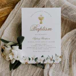 Invitación Bautismo floral de Magnolia
