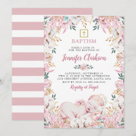 Invitación Bautismo floral neonatal