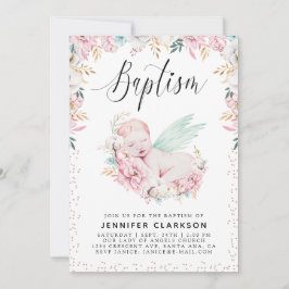 Invitación Bautismo floral neonatal