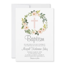 Bautismo floral rosado