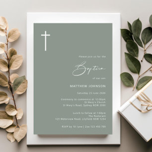 Invitación bautismo fotográfico minimalista y simple