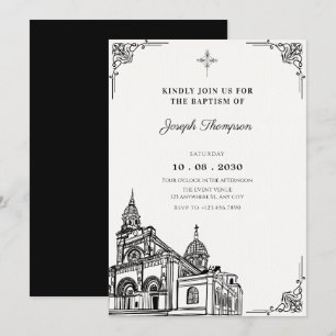Invitación Bautismo gótico de la Iglesia