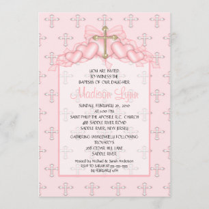Invitación Bautismo Inviation de la niña de la cruz y de los