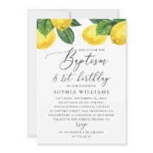 Bautismo limón y primer cumpleaños | Citrus acuare