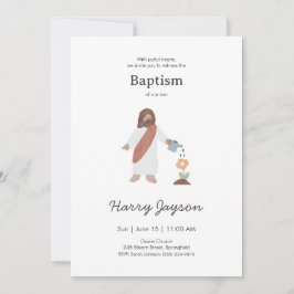 Invitación Bautismo minimalista de Jesús