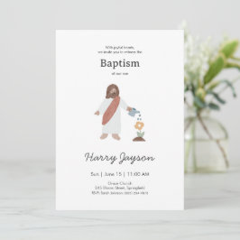 Invitación Bautismo minimalista de Jesús