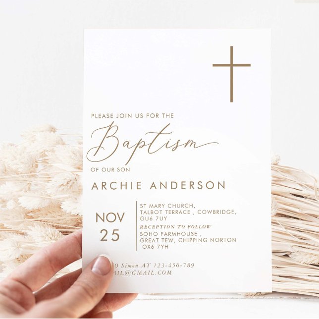 Invitación Bautismo Minimalista moderno (Subido por el creador)