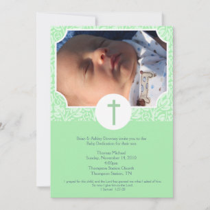 Invitación Bautismo neutral del género/foto del esmero 5x7