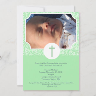 Invitación Bautismo neutral del género/foto del esmero 5x7