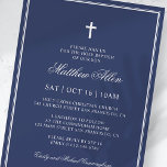 Invitación Bautismo Para Él | Elegante Cruz Clásica<br><div class="desc">Compuesto por una elegante tipografía de guion serif y cursiva sobre el marco con una elegante cruz. Este diseño es atemporal,  clásico y elegante. Esto es diseñado por Select Fiesta Supplied Supplied,  exclusivo para Zazzle. Disponible aquí: http://www.zazzle.com/selectpartysupplies</div>