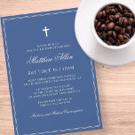 Invitación Bautismo Para Él | Elegante Cruz Clásica<br><div class="desc">Compuesto por una elegante tipografía de guion serif y cursiva sobre el marco con una elegante cruz. Este diseño es atemporal,  clásico y elegante. Esto es diseñado por Select Fiesta Supplied Supplied,  exclusivo para Zazzle. Disponible aquí: http://www.zazzle.com/selectpartysupplies</div>