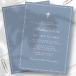 Invitación Bautismo Para Él | Elegante Cruz Clásica<br><div class="desc">Compuesto por una elegante tipografía de guion serif y cursiva sobre el marco con una elegante cruz. Este diseño es atemporal,  clásico y elegante. Esto es diseñado por Select Fiesta Supplied Supplied,  exclusivo para Zazzle. Disponible aquí: http://www.zazzle.com/selectpartysupplies</div>
