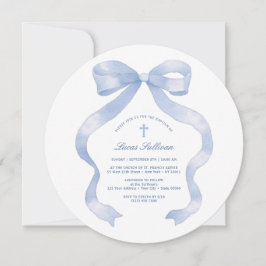 Invitación Bautismo Pastel Azul