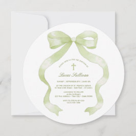 Invitación Bautismo Pastel Verde