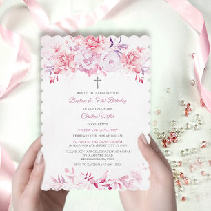Invitación Bautismo personalizado con nombre de padrinos