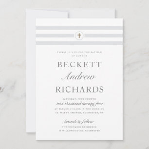 Invitación Bautismo Religioso de Raya Clásica