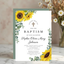 Bautismo Religioso Elegante de Girasoles Florales
