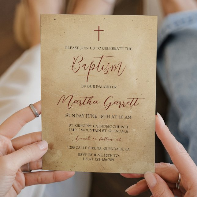 Invitación Bautismo ruso Chica simple y elegante (Subido por el creador)