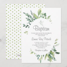Invitación Bautismo verde