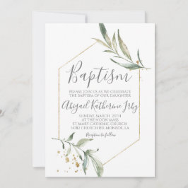 Invitación Bautismo verde