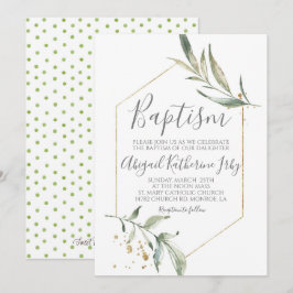 Invitación Bautismo verde