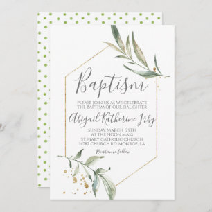 Invitación Bautismo verde