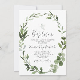 Invitación Bautismo verde