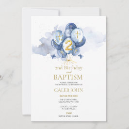 Invitación Bautismo y segunda marina de cumpleaños e invitaci