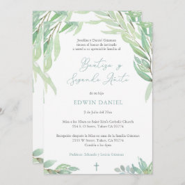 Invitación Bautizo 2do Año, niño bautismo 2do cumpleaños espa