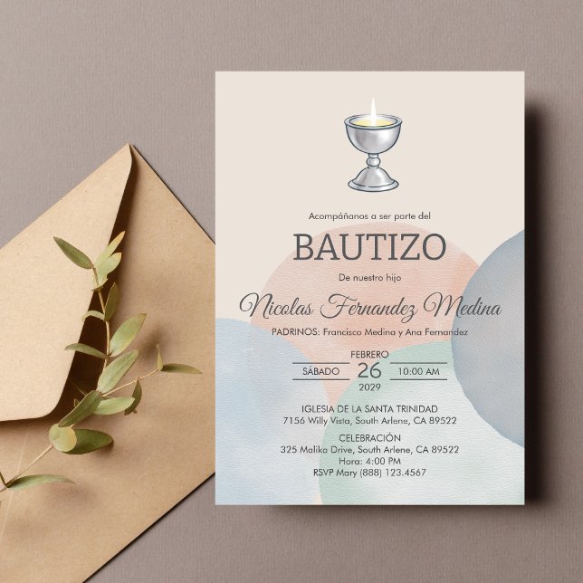 Invitación Bautizo Bautizo Minimalista Elegante Ba (Subido por el creador)
