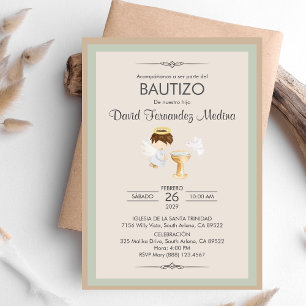 Invitación Bautizo Boy Angel Bautismo Religioso